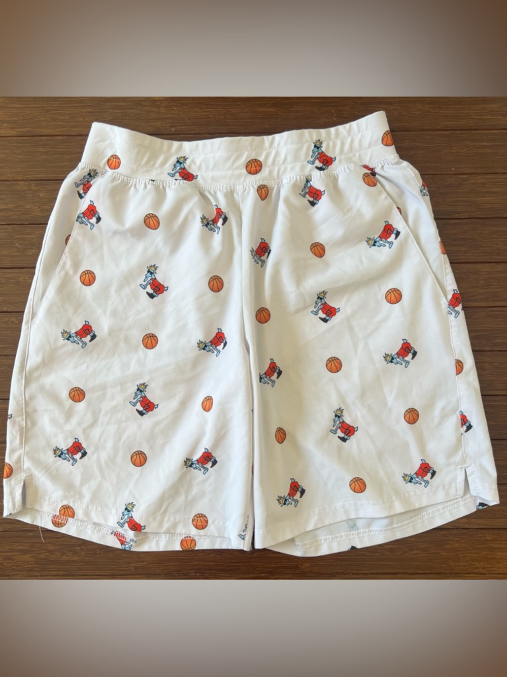 GOAT USA basketball Print Shorts size Mens Small White with pockets